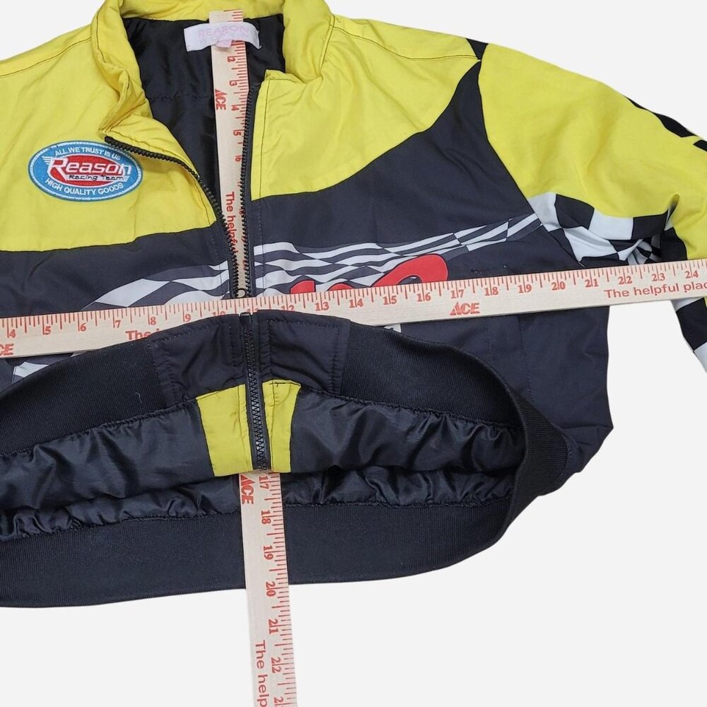 Rason Yellow & Black Baby Girl Racing Bomber Jacket (L) - Picture 6 of 8